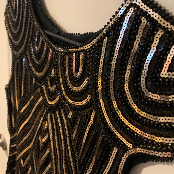 GORGEOUS sequin, beaded, and lace flapper style dress - Picture 1 of 4
